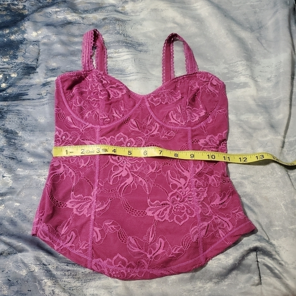Free People Lace Fuchsia Pink Top XS - Picture 5 of 6